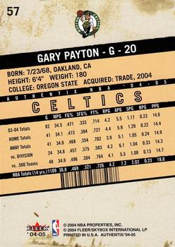 2004-05 Fleer Authentix #57 Gary Payton Back