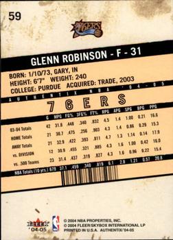 2004-05 Fleer Authentix #59 Glenn Robinson Back