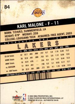 2004-05 Fleer Authentix #84 Karl Malone Back