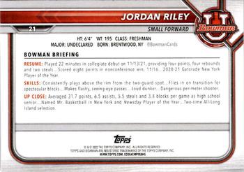 2021-22 Bowman University #21 Jordan Riley Back