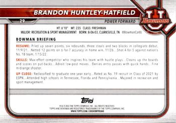 2021-22 Bowman University #29 Brandon Huntley-Hatfield Back