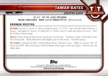 2021-22 Bowman University #39 Tamar Bates Back