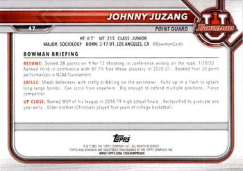 2021-22 Bowman University #47 Johnny Juzang Back