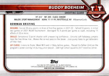 2021-22 Bowman University #51 Buddy Boeheim Back