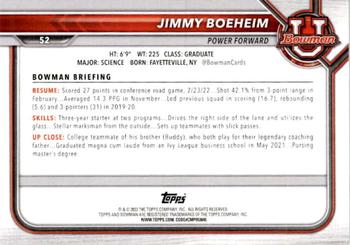 2021-22 Bowman University #52 Jimmy Boeheim Back