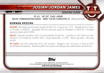 2021-22 Bowman University #68 Josiah-Jordan James Back