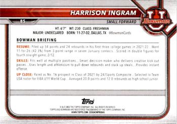 2021-22 Bowman University #85 Harrison Ingram Back