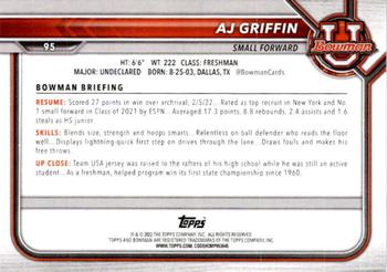 2021-22 Bowman University #95 AJ Griffin Back