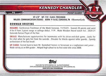 2021-22 Bowman University #96 Kennedy Chandler Back