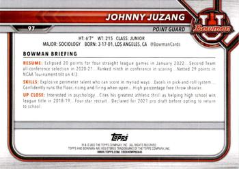 2021-22 Bowman University #97 Johnny Juzang Back