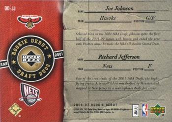 2006-07 Upper Deck Rookie Debut - Draft Duos #DD-JJ Joe Johnson / Richard Jefferson Back