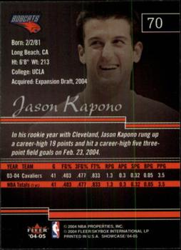 2004-05 Fleer Showcase #70 Jason Kapono Back