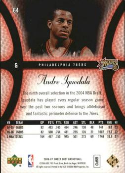 2006-07 Upper Deck Sweet Shot - Gold #64 Andre Iguodala Back
