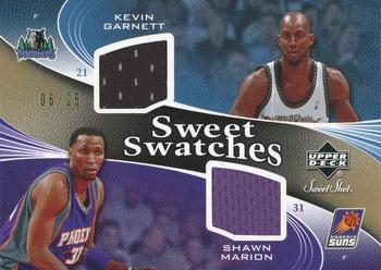 2006-07 Upper Deck Sweet Shot - Sweet Swatches Dual Gold #SSD-GM Kevin Garnett / Shawn Marion Front