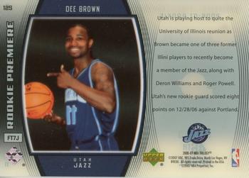 2006-07 Upper Deck Trilogy - Blue #125 Dee Brown Back