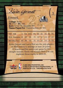 2004-05 Fleer Throwbacks #5 Kevin Garnett Back