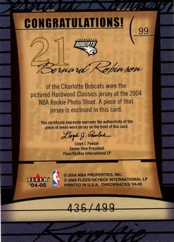 2004-05 Fleer Throwbacks #99 Bernard Robinson Back