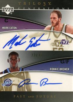 2006-07 Upper Deck Trilogy - Generations Past and Future Signatures #PFS-EB Mark Eaton / Ronnie Brewer Front