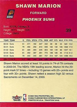 2004-05 Fleer Tradition #39 Shawn Marion Back