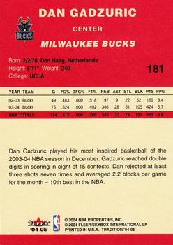 2004-05 Fleer Tradition #181 Dan Gadzuric Back