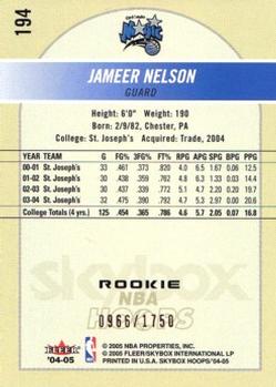 2004-05 Hoops #194 Jameer Nelson Back