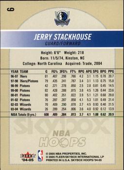 2004-05 Hoops #6 Jerry Stackhouse Back
