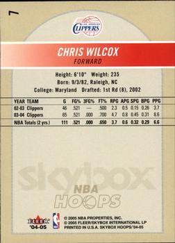 2004-05 Hoops #7 Chris Wilcox Back