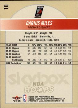 2004-05 Hoops #10 Darius Miles Back