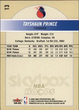 2004-05 Hoops #13 Tayshaun Prince Back