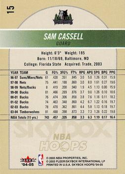 2004-05 Hoops #15 Sam Cassell Back
