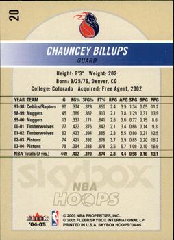 2004-05 Hoops #20 Chauncey Billups Back