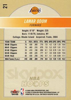 2004-05 Hoops #21 Lamar Odom Back