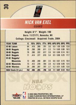 2004-05 Hoops #30 Nick Van Exel Back