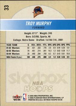 2004-05 Hoops #33 Troy Murphy Back