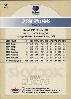 2004-05 Hoops #34 Jason Williams Back