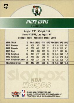 2004-05 Hoops #43 Ricky Davis Back