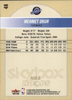 2004-05 Hoops #48 Mehmet Okur Back