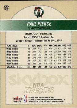 2004-05 Hoops #49 Paul Pierce Back