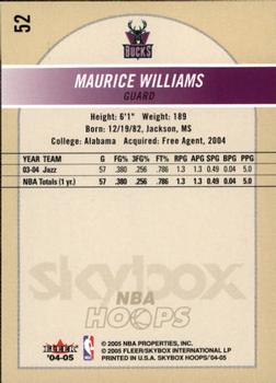 2004-05 Hoops #52 Maurice Williams Back