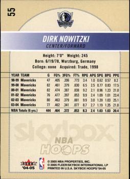 2004-05 Hoops #55 Dirk Nowitzki Back