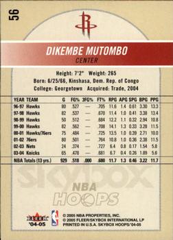 2004-05 Hoops #56 Dikembe Mutombo Back