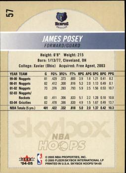 2004-05 Hoops #57 James Posey Back