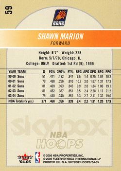 2004-05 Hoops #59 Shawn Marion Back