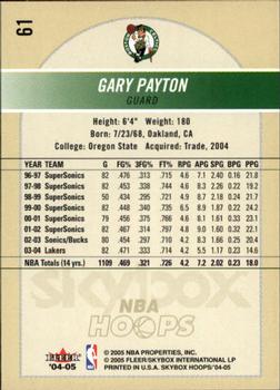2004-05 Hoops #61 Gary Payton Back