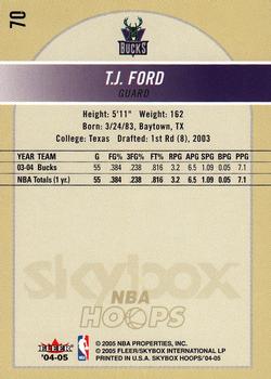 2004-05 Hoops #70 T.J. Ford Back