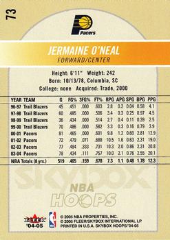 2004-05 Hoops #73 Jermaine O'Neal Back