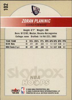 2004-05 Hoops #102 Zoran Planinic Back