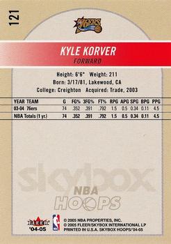 2004-05 Hoops #121 Kyle Korver Back