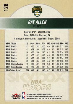 2004-05 Hoops #128 Ray Allen Back