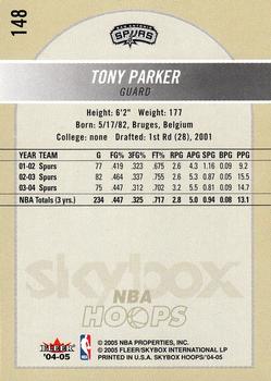 2004-05 Hoops #148 Tony Parker Back